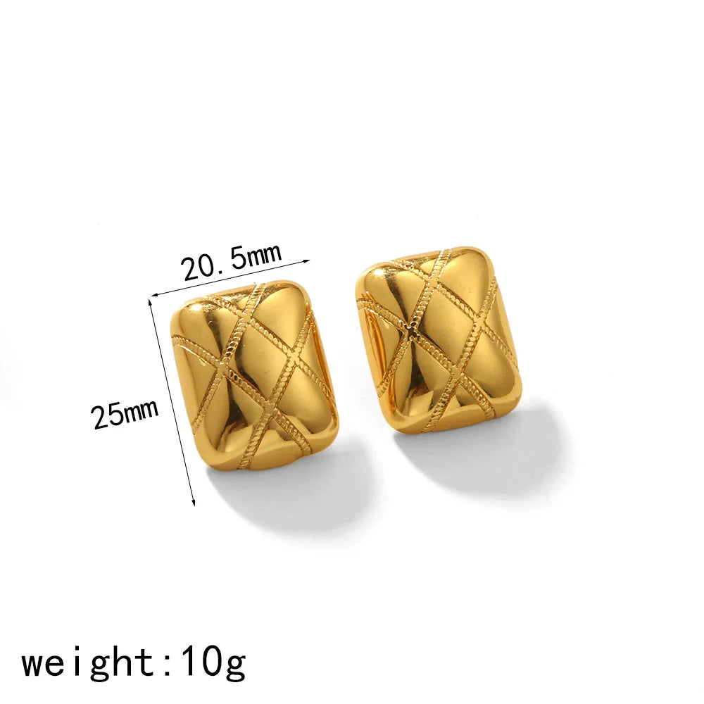 S&S Geometric Line Stud Earrings | 18K Gold Plated | S&S