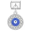 FASHIONISTA Evil Eyes Series Hot Selling Italian Charm Bracelets Geometric Trendy Stainless Steel Zircon Rhodium Plated Unisex