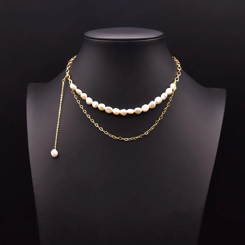 100% Natural Baroque Pearls Long Chain Pendant Necklace Trend Elegance Charm High Quality Jewelry Wholesale Customization