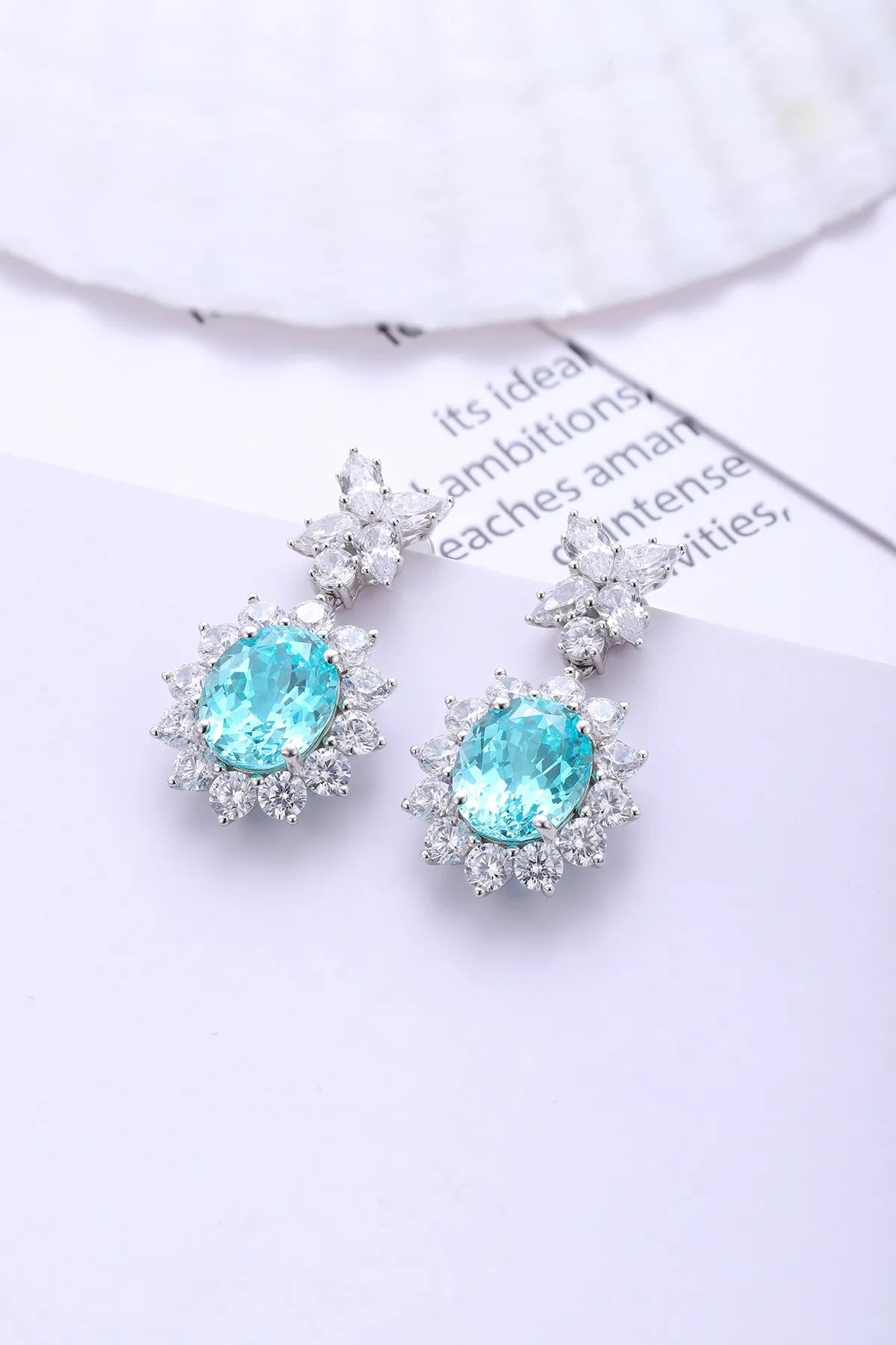 Gemfiori Anster High Quality S925 Lab Grown Paraiba Earring Stud Dainty Gemstone Stud Earrings for Women Daily Wear Gift