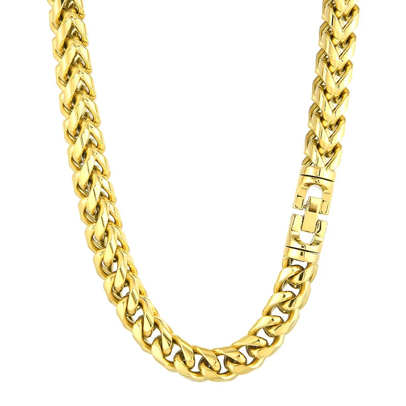 REBEL 650mm Fashion Gold/Silver/Black/Blue/Rainbow Stainless Steel Herringbone Chain Link Necklace