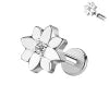 S&S ASTM F136 Titanium Labret Stud | Zircon | 83 Designs | Titanium & Gold