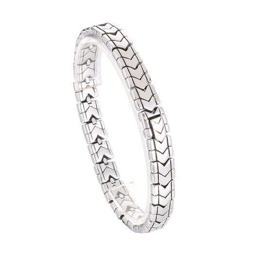 KALEN 220mm Men Causal Stainless Steel Serpentine Links Bracelet
