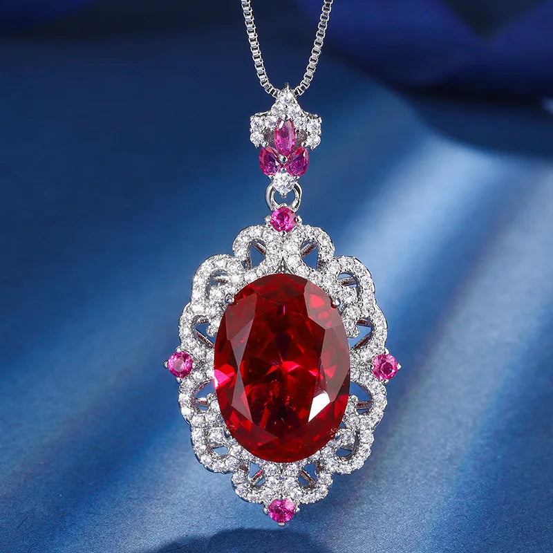 High Grade Eco-friendly Copper Silver Plated Oval Cut 13*18MM Cubic Zirconia Elegant Diamond 3 Piece Jewelry Set