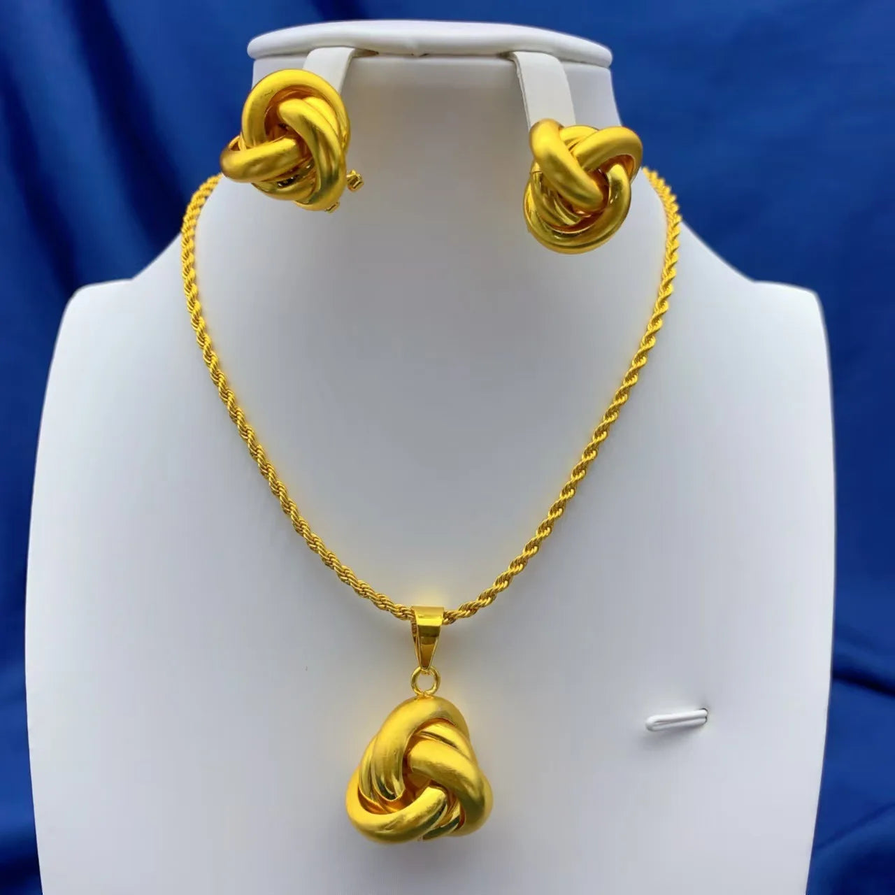 Dubai Bridal 24K Gold Plated Pendant Necklace & Earrings Set | Luxury Brass Jewellery | 15 Styles