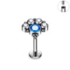 G23 ASTM F136 Titanium Ring CZ Colorful Zircon Lip Ear Claw Spiral Ear Studs Opal Nose Studs Earrings Body Piercing Jewelry