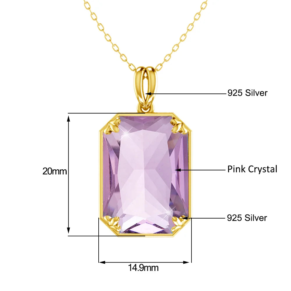 REDheart Classic British Court Jewelry Cocktail Party 925 Sterling Silver Plated 18K Gold Emerald Sapphire Pendant Necklace