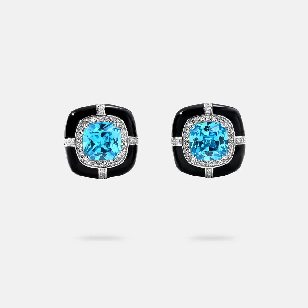 MUSHAN Jewelry Factory Pure Silver Stud Earrings With High End Feel Electroplated Gold and High Carbon Diamond High End Jewelry