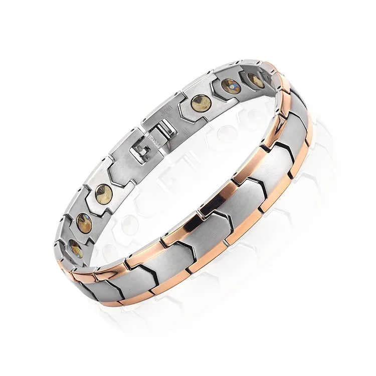 Magnetic Therapy Bracelet Health Care Germanium Energy Magnetic Therapy Titanium Steel Bracelet for Men