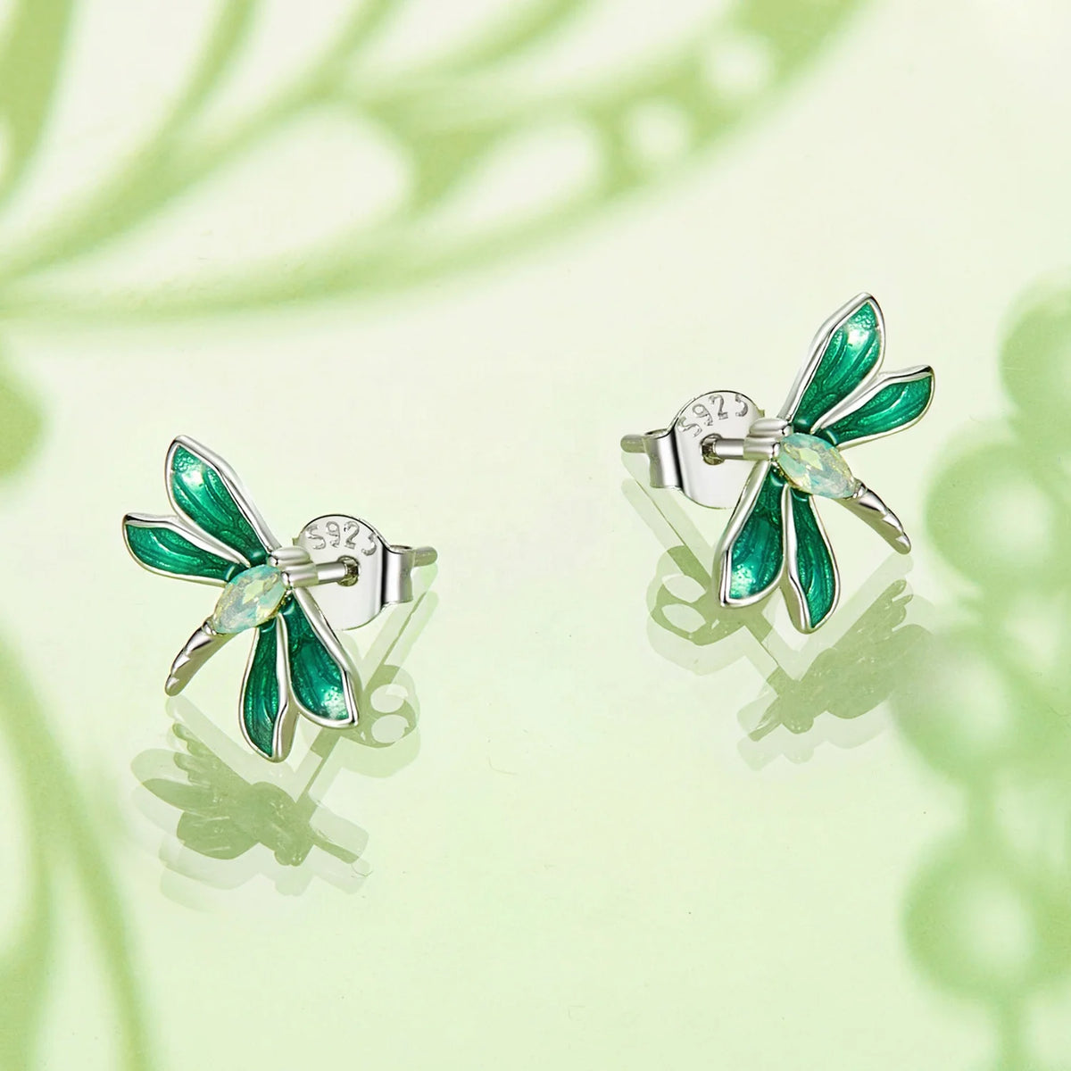 S&S 925 Silver Earring & Ring Set – Butterfly, Dragonfly, Bird & Flower – Platinum Plated – Collection
