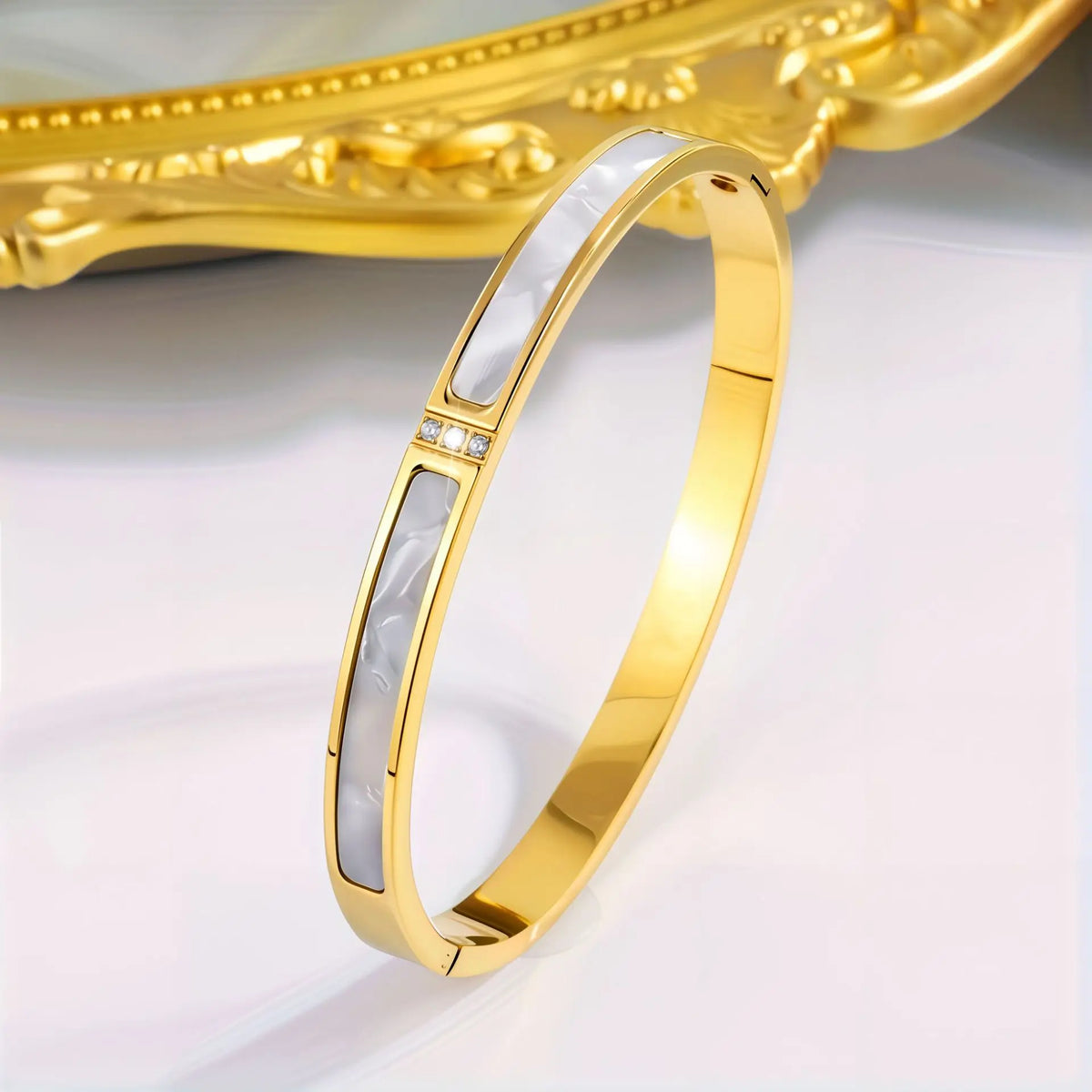 REBEL Stainless Inoxydable Stainless Steel 18K Gold Plated Roman Women Fashion Jewelry Bracelets Bangles