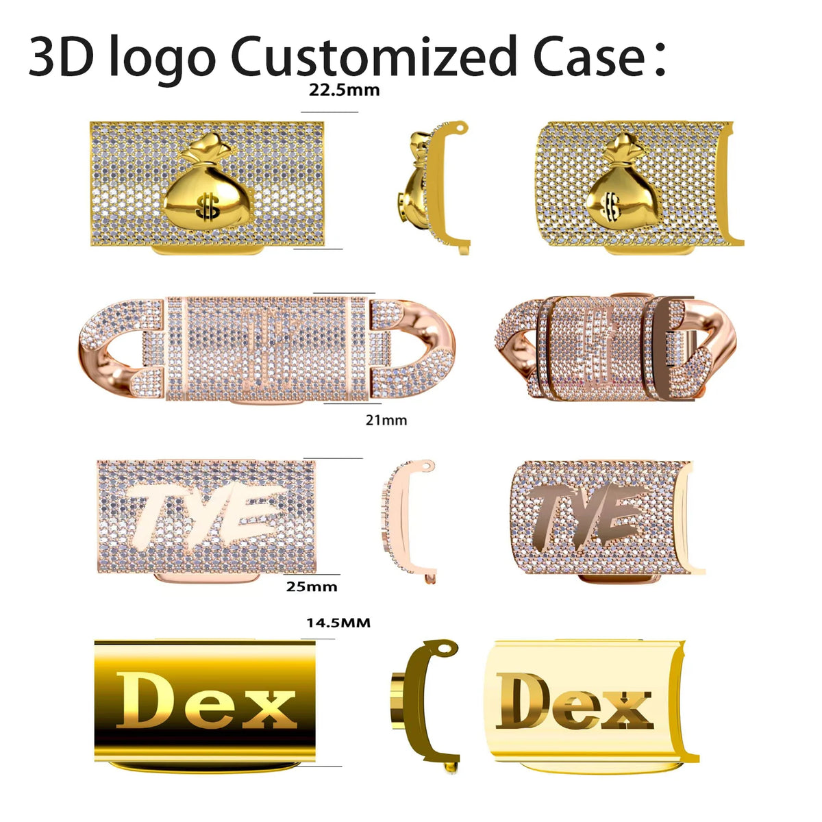 Luxury Miami Cuban Link Chain Bracelet Necklace Brass 14k 18k Gold Plated Zircon Clasp Iced Out 3D Logo Laser Engraving Jewelry