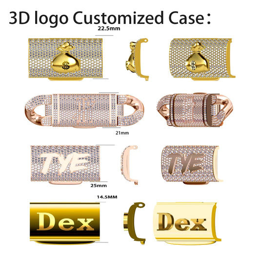 Luxury Miami Cuban Link Chain Bracelet Necklace Brass 14k 18k Gold Plated Zircon Clasp Iced Out 3D Logo Laser Engraving Jewelry