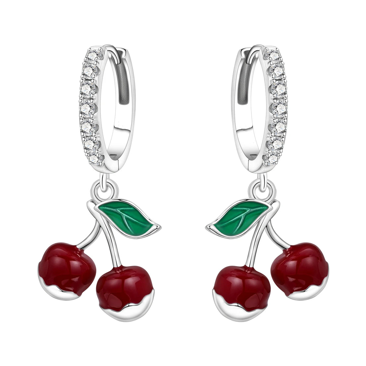 S&S Silver Plated Zircon Heart Drop Earrings | 9 Colours