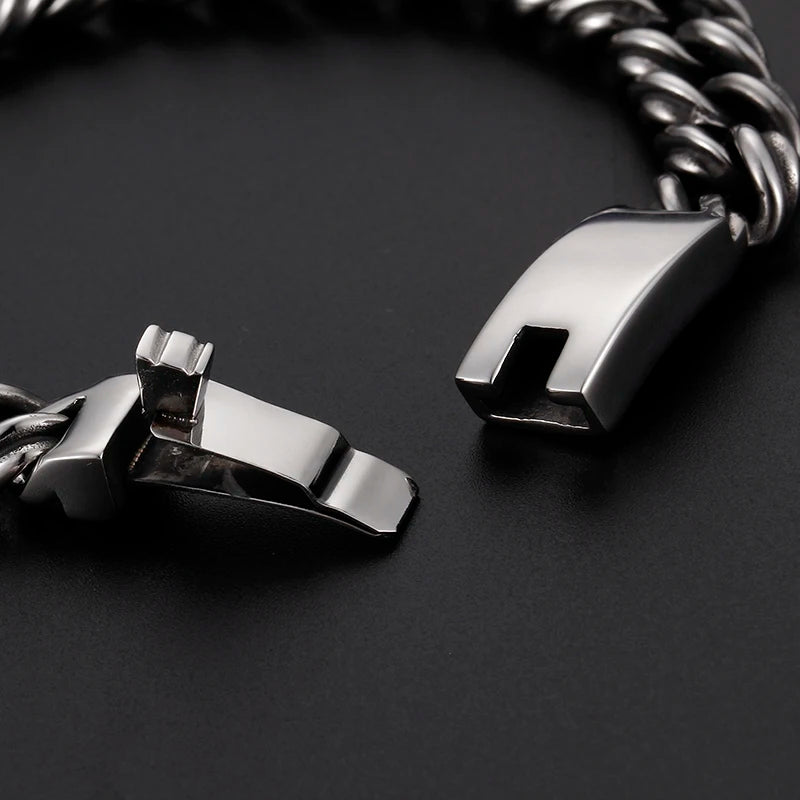 KALEN 316L Stainless Steel Cuban Link Chain Bracelet Male Jewelry KB79020-BD