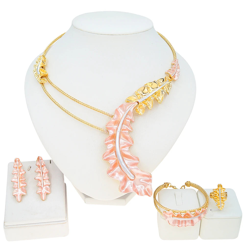 Zhuerrui Italiano Gold Designs Women Jewellery Set Party Fine Costume Jewelry Set Luxury Big Necklace Jewellery Sets X0007330