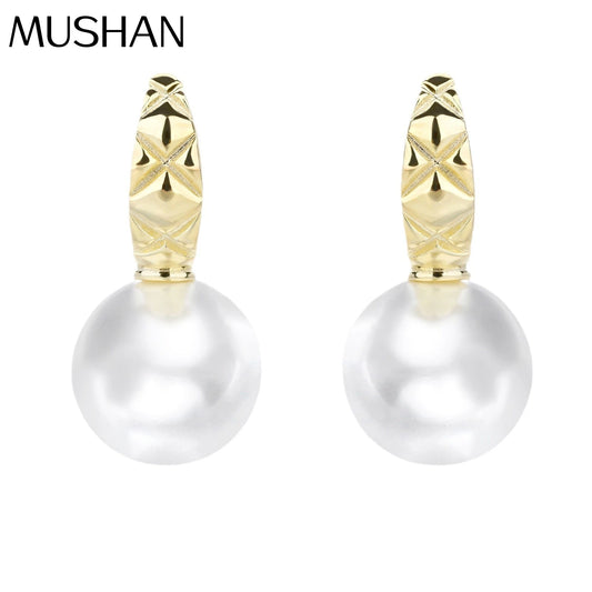 MUSHAN Jewelry Factory Pure Silver Earrings  Light Luxury Electroplated Earrings  Women S Niche Jewelry and Accessories  Pearls