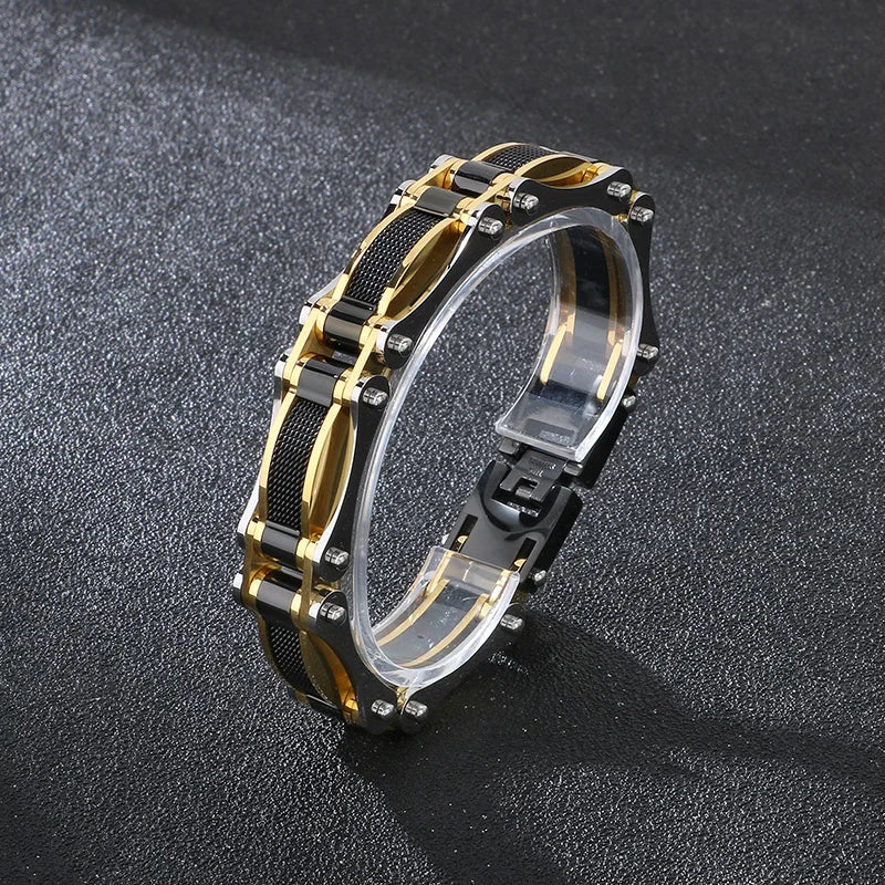 KALEN Stainless Steel Jewelry Fashion Bracelets Bike Chain Links Bracelet Homme for Men