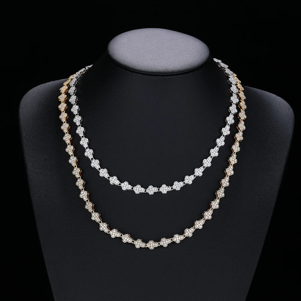 Luxury Zircon Bling Chain Cross Necklace for Unisex Factory Direct Hip-Hop Versatile Choker Necklace