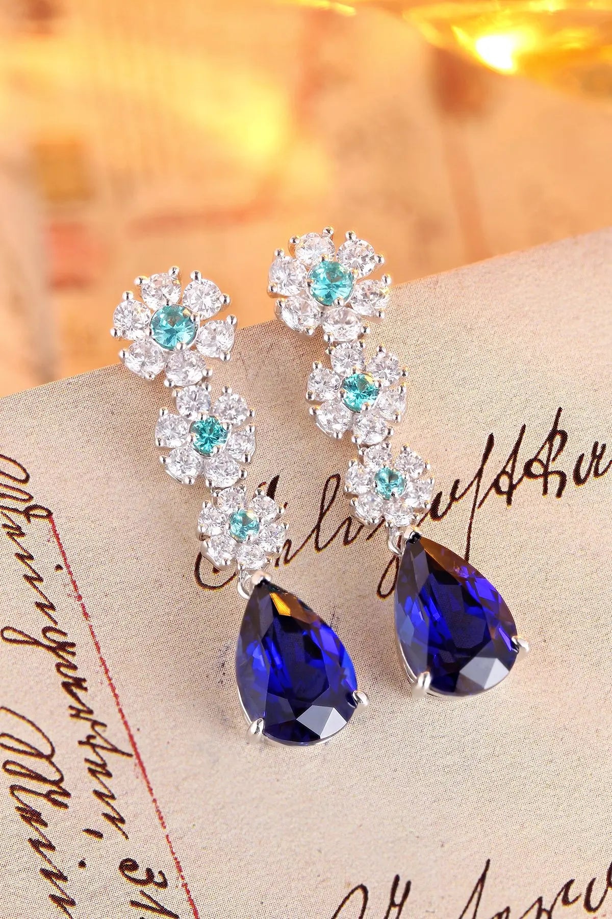 Gemfiori Anster High Quality S925 Lab Grown Sapphire Earring Stud Dainty Gemstone Stud Earrings for Women Daily Wear Gift