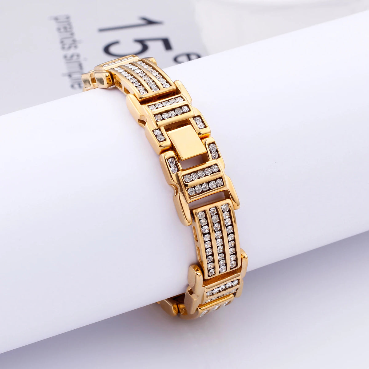 KALEN Personality Huxury Inlaid Zircon Gold-plating Men's Bracelet