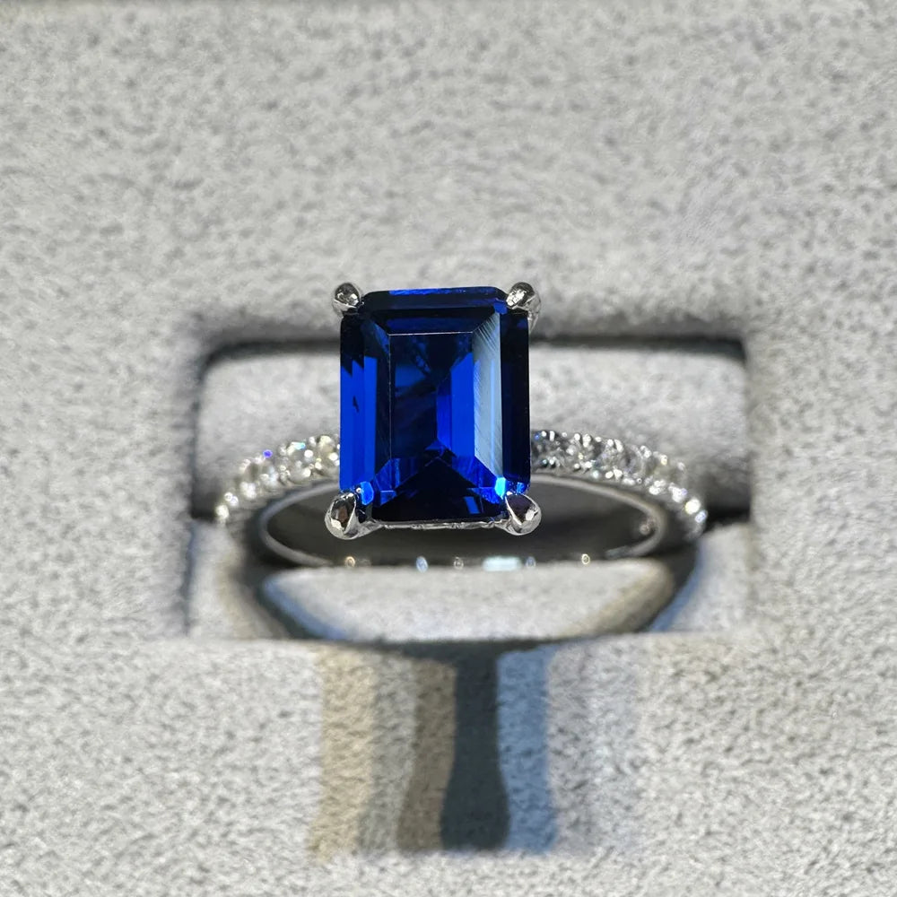 SILVERELLI Cherry Blossom High Carbon Diamond Ring | 925 Sterling Silver | Platinum Plated