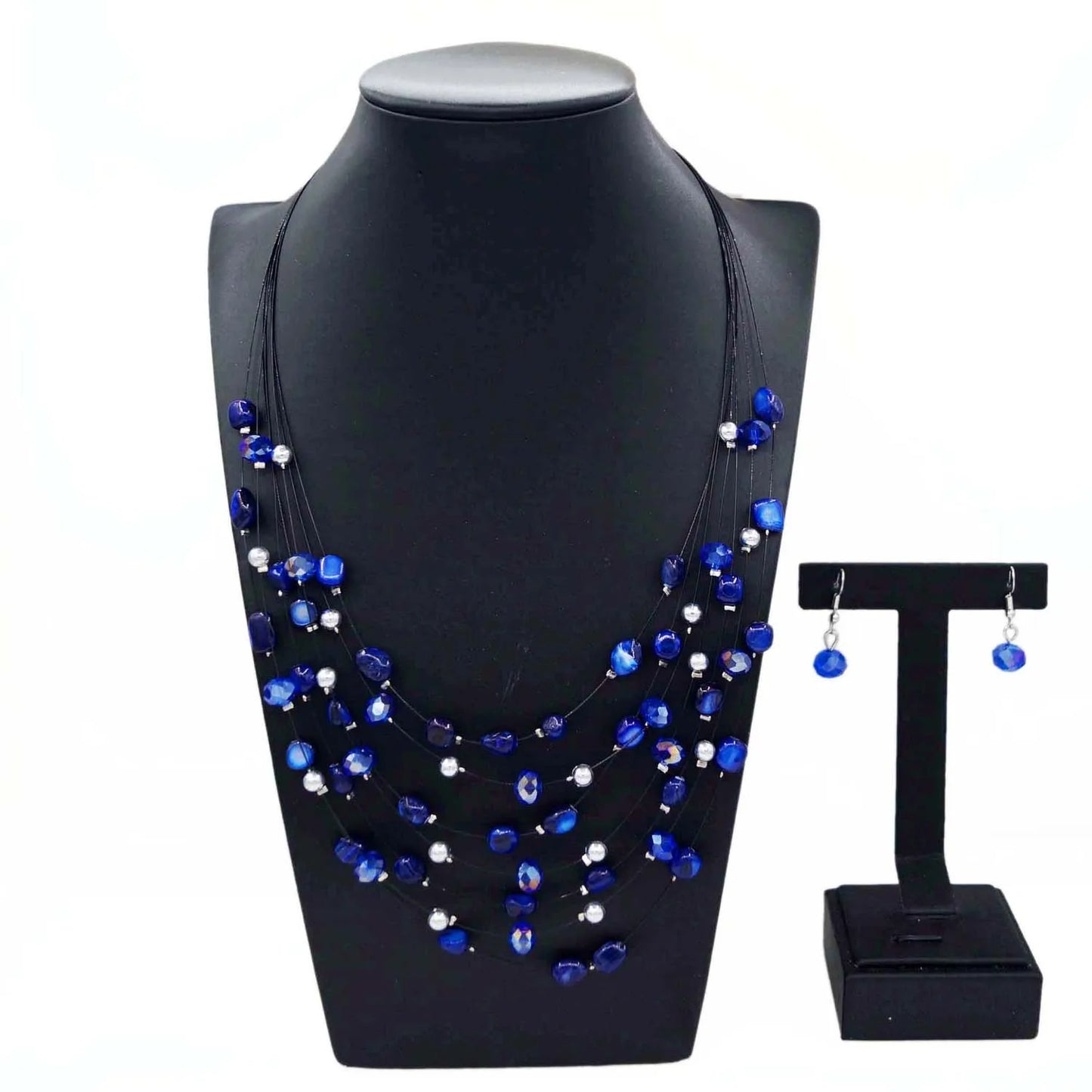 Zhuerrui Exquisite Women's  Necklace Costume Jewelry Set Multi Color Bead Earrings Jewelry Sets High Quality Gifts DSC01429