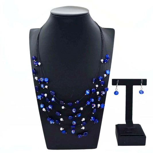 Zhuerrui Exquisite Women's  Necklace Costume Jewelry Set Multi Color Bead Earrings Jewelry Sets High Quality Gifts DSC01429