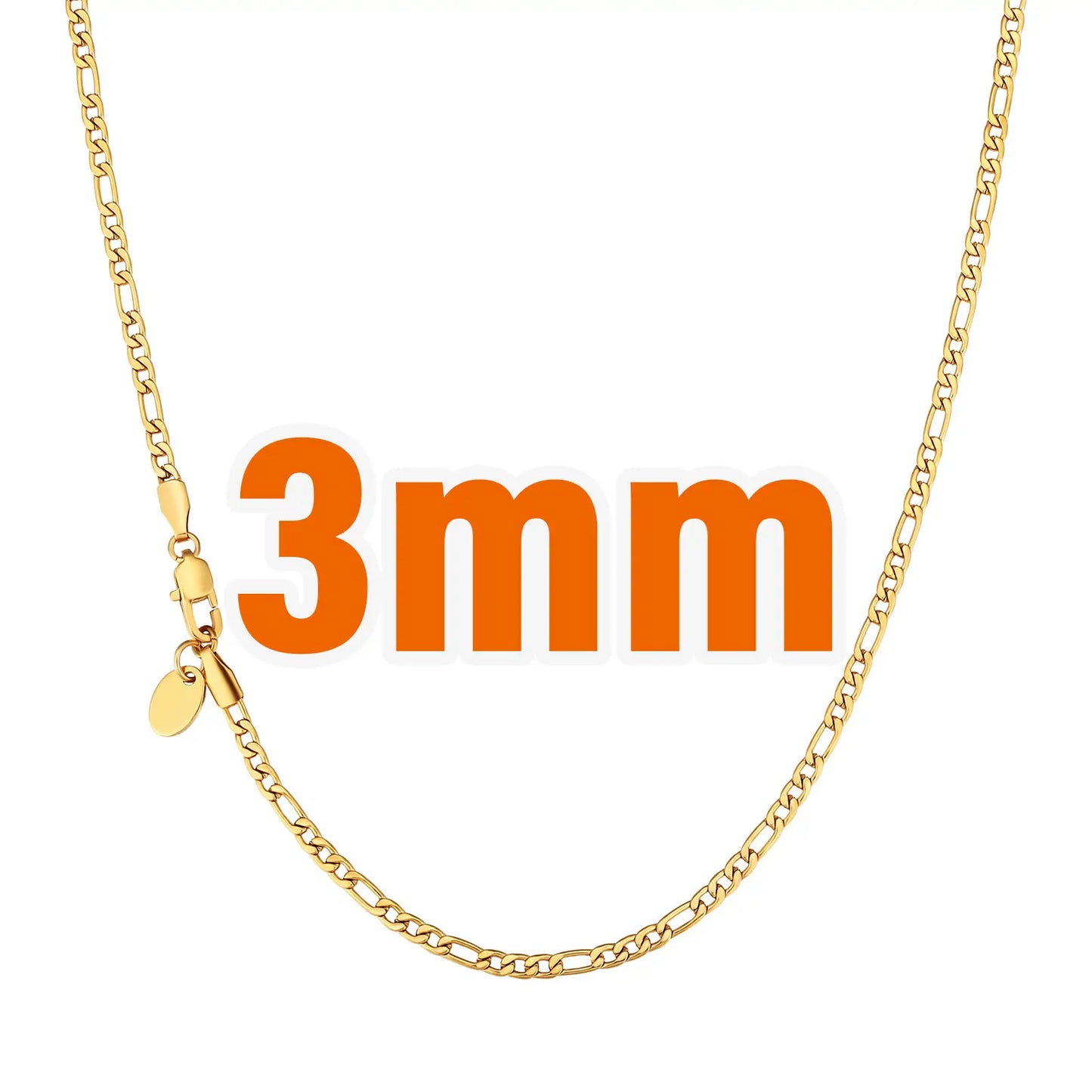 Wholesale Men Women Miami Cuban Real Gold Filled Necklace Rope Figaro Snake Fashion Jewelry Stainless Steel Cuban Link Chain