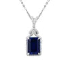 Fine Jewelry Synthetic Blue Sapphire Necklace Sets 2026 Trend America Gift Chain Party Figure Necklaces Pendant for Wedding