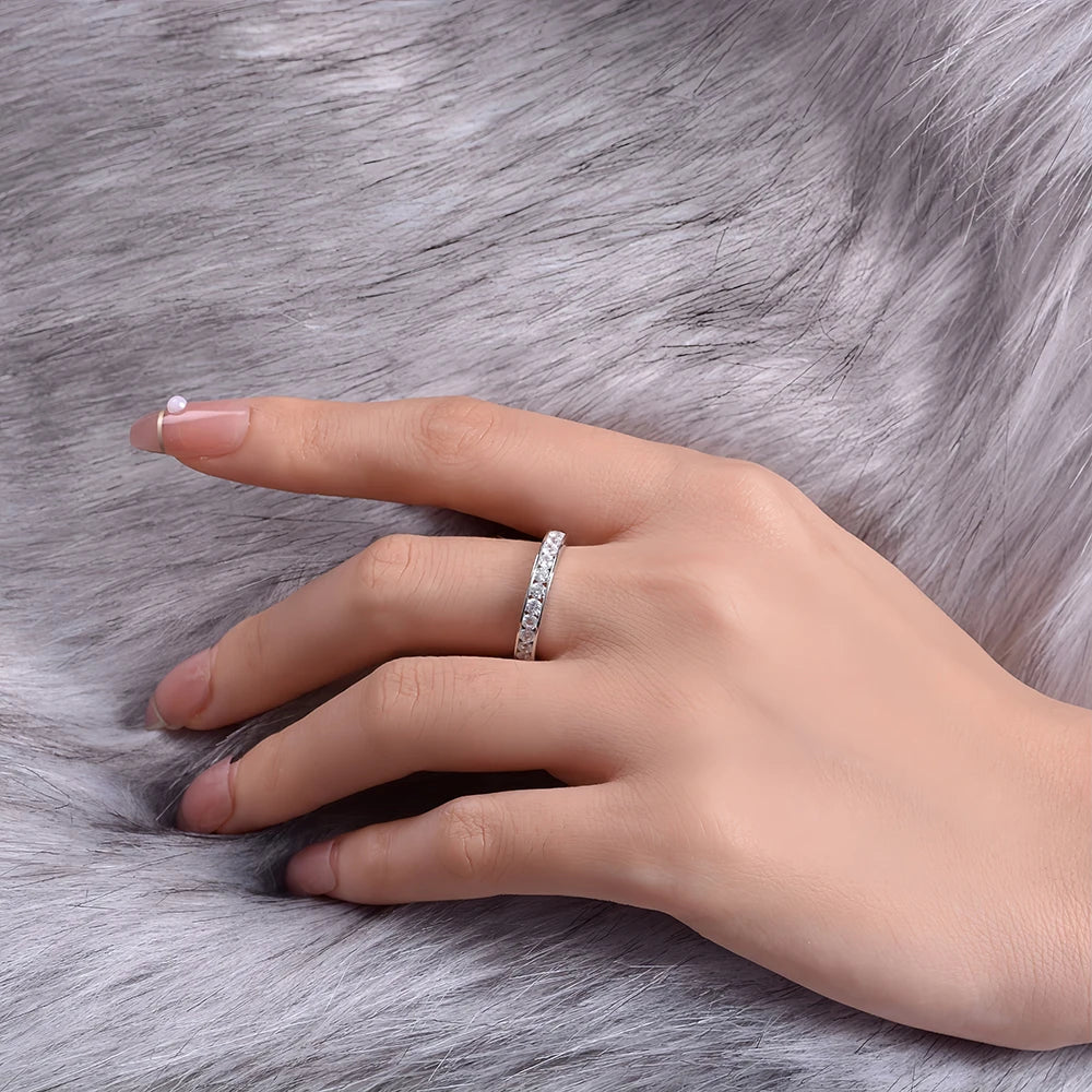 MUSHAN Jewelry Factory 925 Sterling Silver Ladies Rings Stylish Engagement and Wedding Jewelry High Carbon Diamond Couple Rings