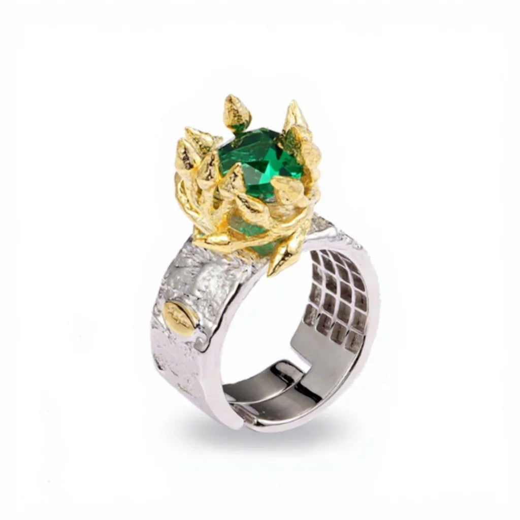 Handmade 925 Sterling Silver Green Spinel Finger Store Ring for Women