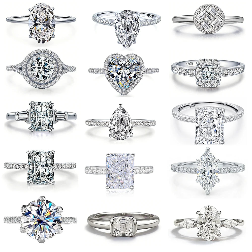 Trendy Design 925 Sterling Silver 5A 8A Cubic Zirconia Ring Engagement Wedding Rings Custom Fine Jewelry Manufacturing Supplies