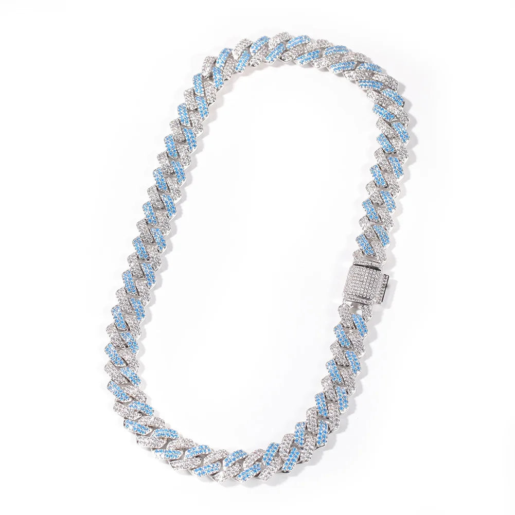Luxury 13mm Iced Out Cuban Link Chain Necklace Hip-Hop Diamond Choker Brass Zircon Necklace Party Perfect Gift