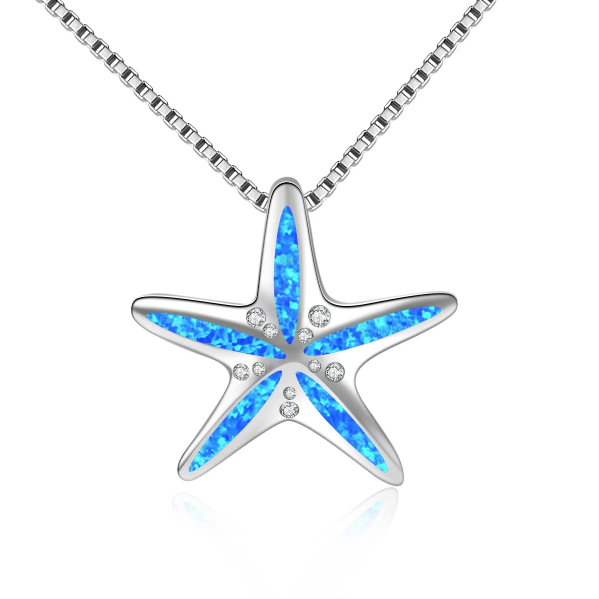 TikTok Viral Starfish Opal Necklace | Blue Coastal Jewelry - Ins Trendy Bulk Supply