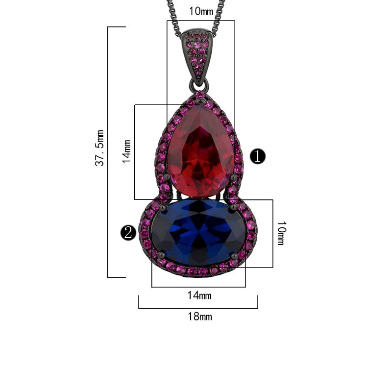 S&S New Personalized and Fashionable Gourd Droplet Shaped Red Pendant with a Light Luxury and Exquisite Necklace Temperament