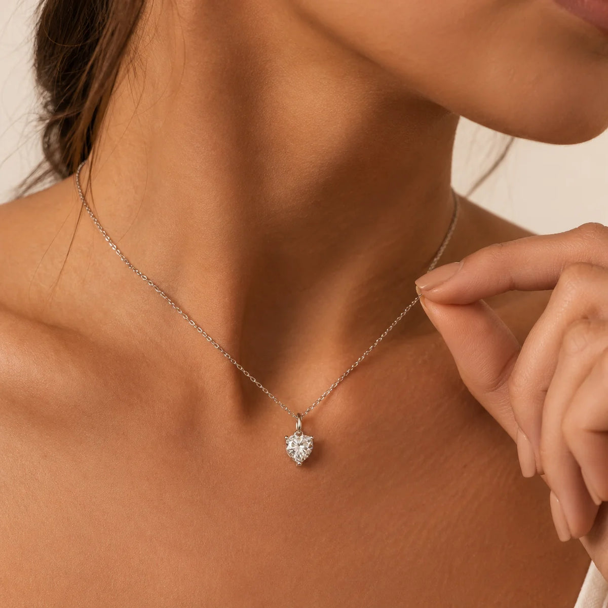 S&S Heart Shape Moissanite Jewellery Set – 925 Sterling Silver – GRA Certified – Collection