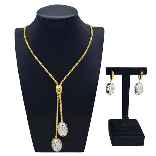 Zhuerrui New Gold-Plated Exquisite Jewelry Two-Piece Set Necklace Earrings Every Day Fashion Exquisite Women's GiftsHV22005225