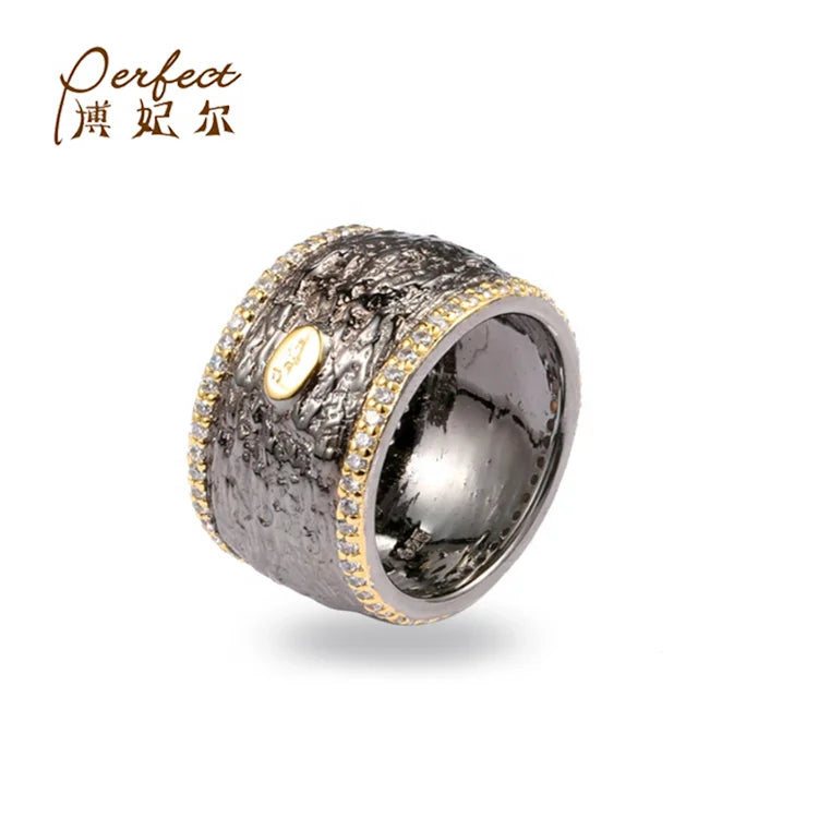 Dubai Gemstone 925 Silver Simple Gold Thumb Rings Design