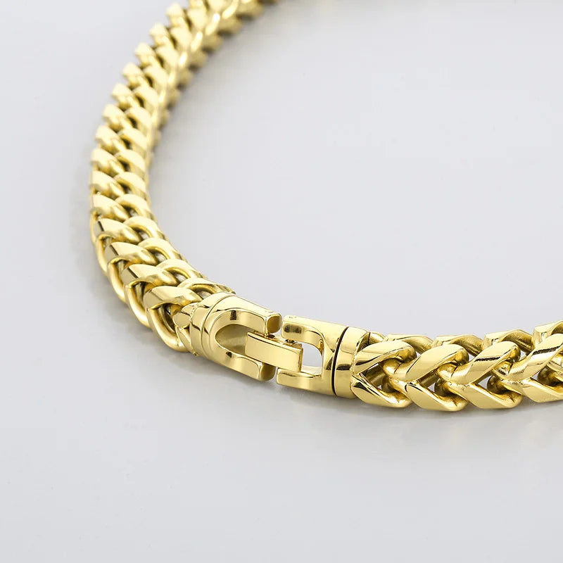 REBEL 650mm Fashion Gold/Silver/Black/Blue/Rainbow Stainless Steel Herringbone Chain Link Necklace