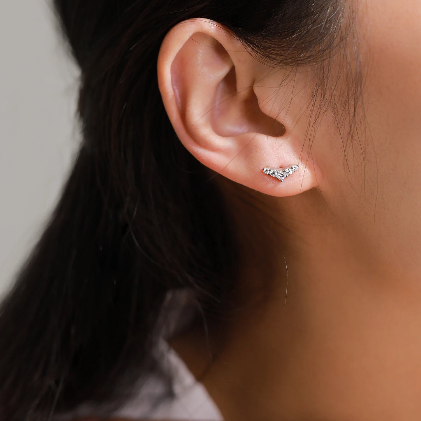 Ailmay Romantic 925 Sterling Silver Dolphin Tail Earring Necklace Set For Women's Valentine's Day or Anniversary Gift