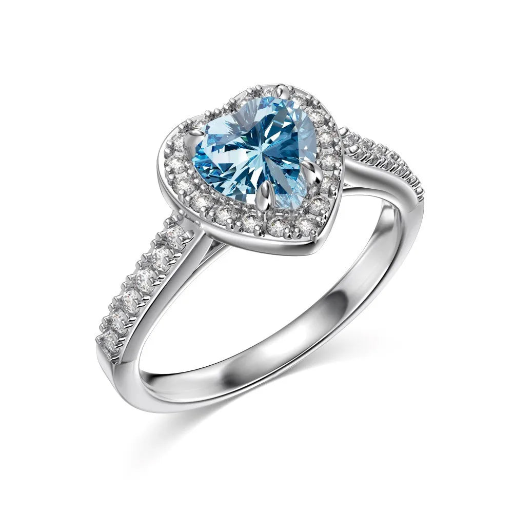 Gemfiori Bestseller S925 Sterling Silver Electroplated Natural Stone Personality Ring Womens Twelve Zodiac Series Wedding Heart Proposal