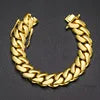 Luxury Miami Cuban Link Chain Bracelet Necklace Brass 14k 18k Gold Plated Zircon Clasp Iced Out 3D Logo Laser Engraving Jewelry