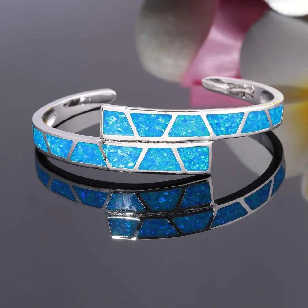 Hawaii Style Multi Layer Wave Opal Bracelet Boho Chic Gemstone Bangle for Women Wholesale Fashion Jewelry