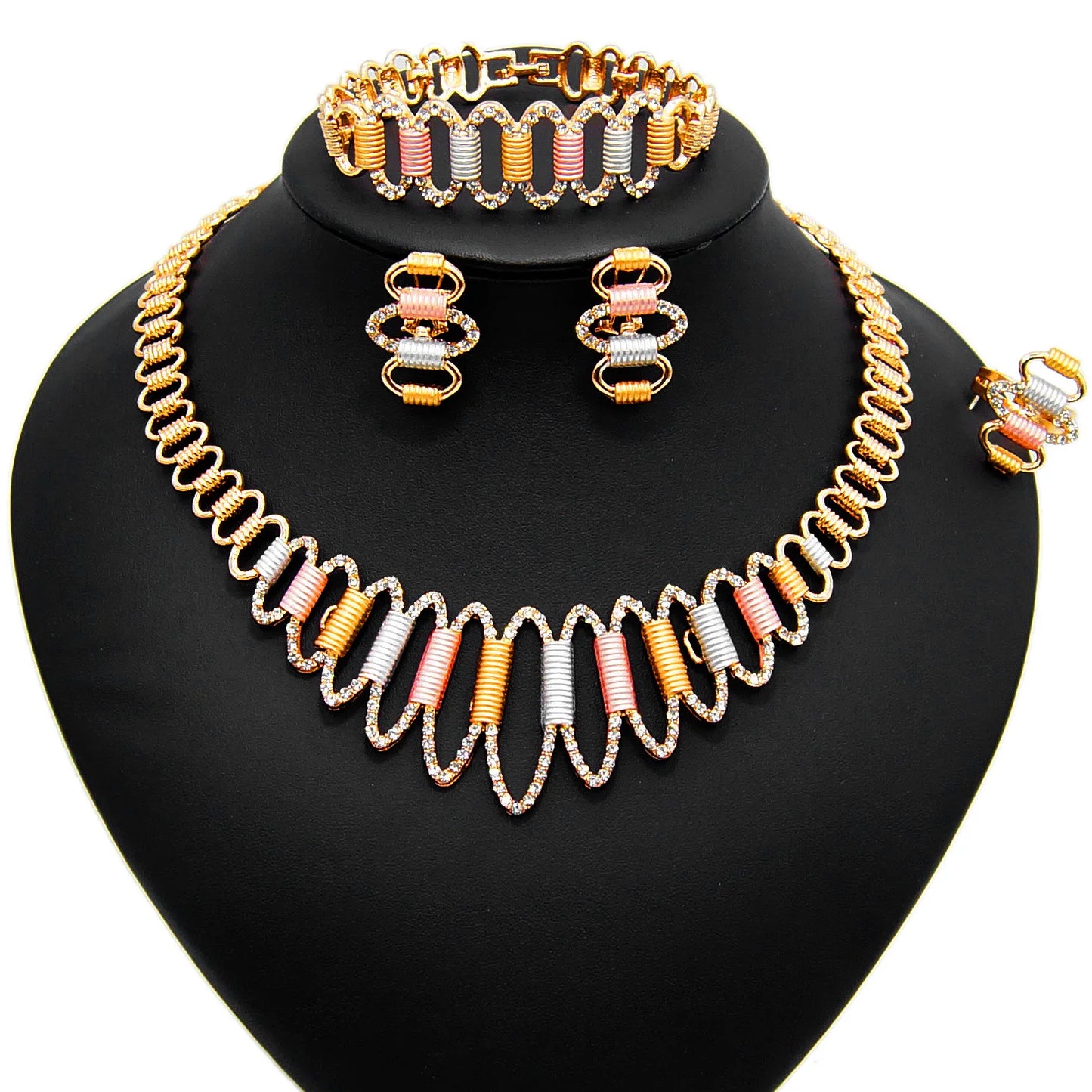 Zhuerrui Italy Designer Jewelry Sets 24K Gold Plated Dubai Valentine's Gift Wedding Pedant and Earrings Jewels SetsHD20073314
