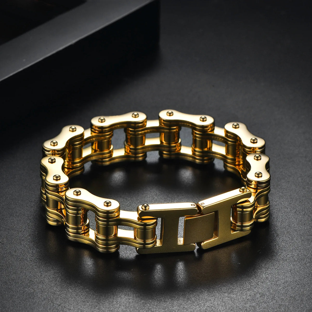 REBEL Low Price Punk Chunky Hip Hop Bike Chain Stainless Steel Motorcycle Biker Chain Bracelet