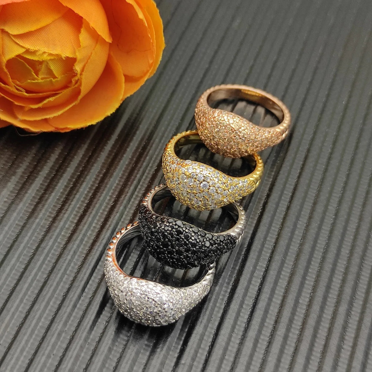 FASHIONISTA DY High-Quality Silver-Plated 10mm Diamond Ring, Gold-Plated Diamond Ring, Jewelry