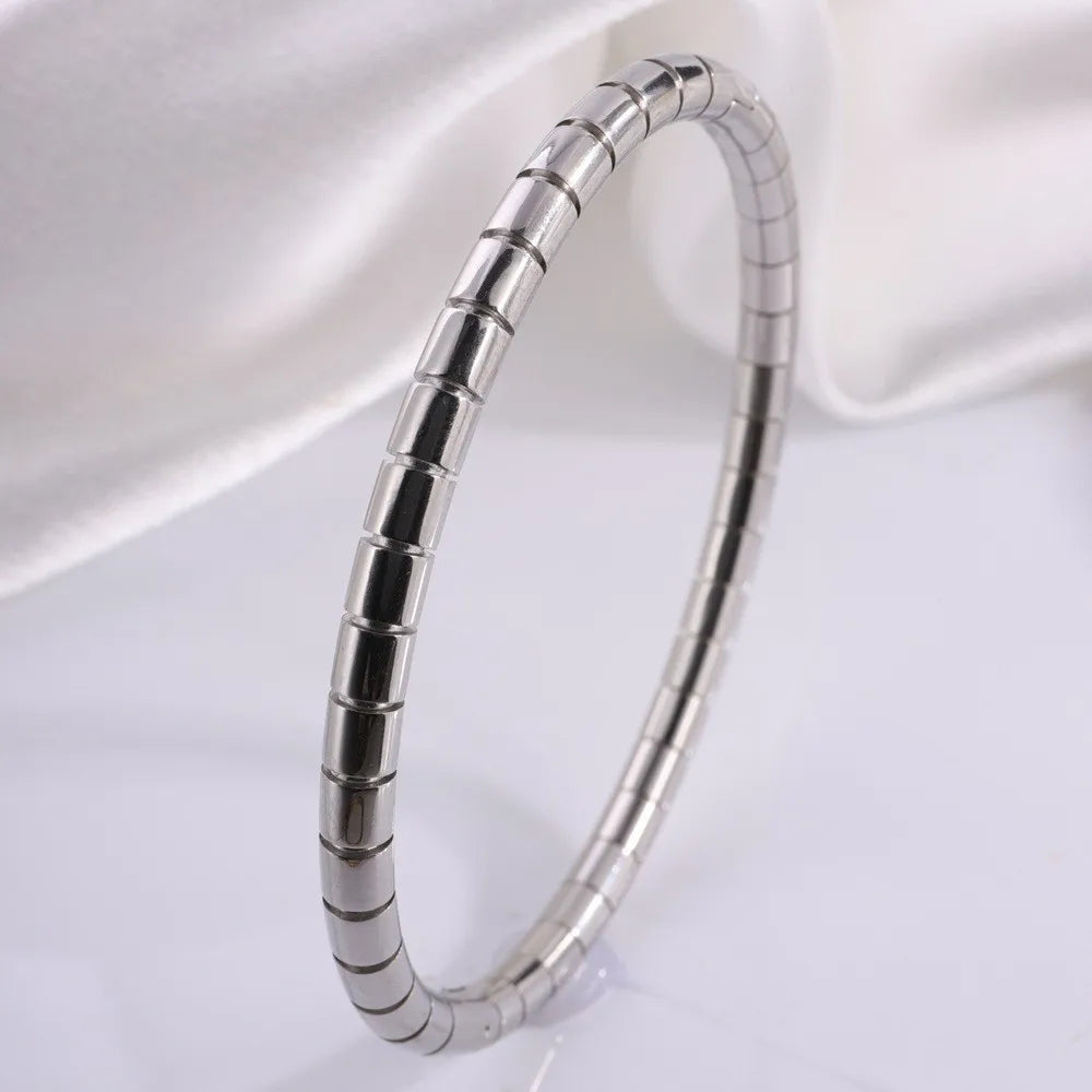 REBEL Stainless Inoxydable Stainless Steel 18K Gold Plated Roman Women Fashion Jewelry Bracelets Bangles