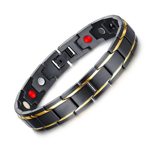 316L Stainless Steel Health Bracelet Black Gold Man's Titanium Steel Germanium Magnetic Negative Ion Woman's Bangle