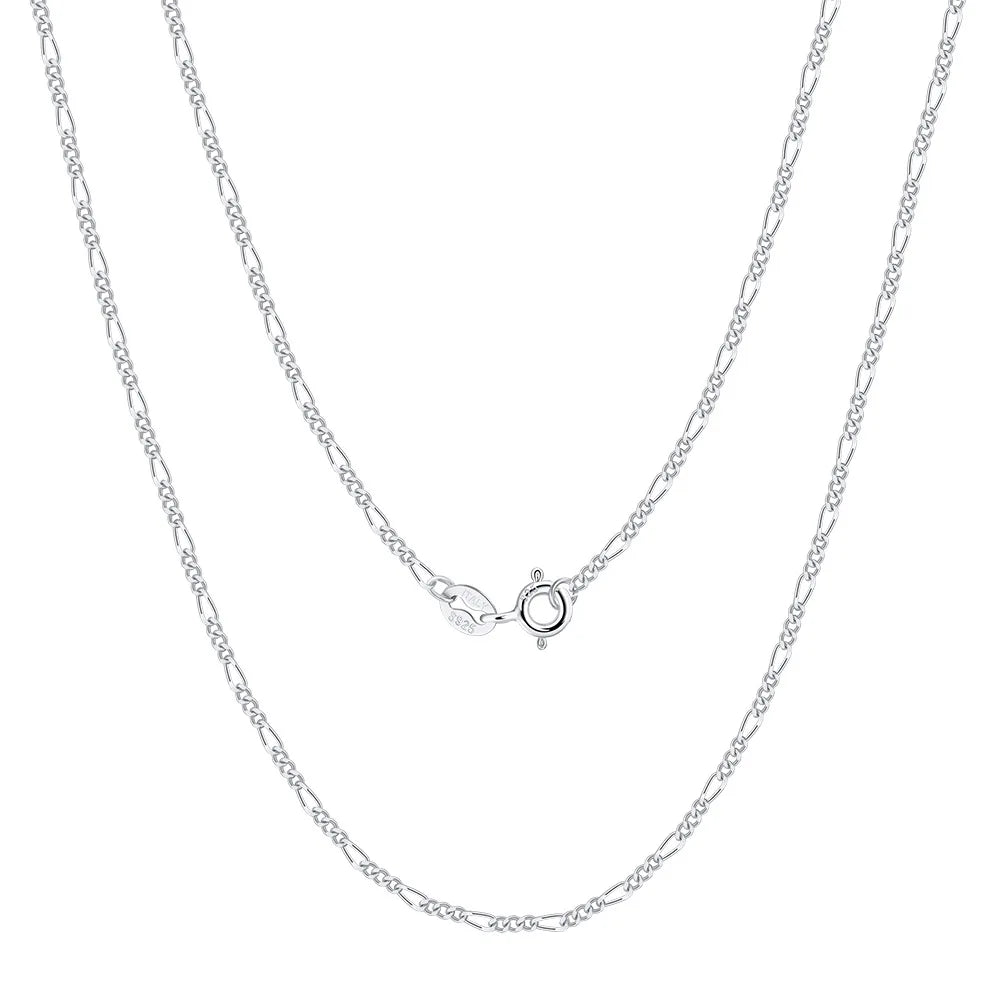 BiG-BOSS Mother-Child Figaro Chain S925 Sterling Silver Electroplated Unisex Necklace Pendant Hot-Selling Factory Direct